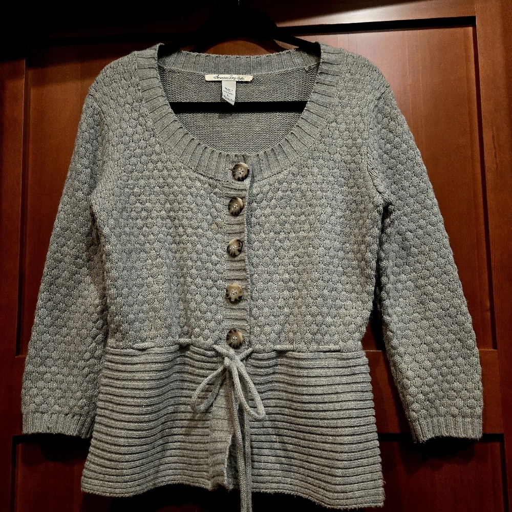 American Rag Heather Gray Knit Cardigan